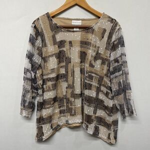 Alfred Dunner 3/4 Sleeve Blouse Top Shirt Size PXL Petite XL X-Large B342 -6